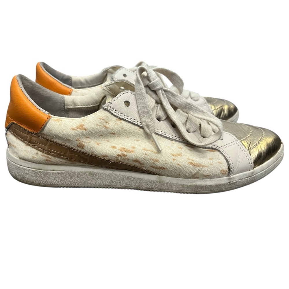 Dolce Vita Mixed Media Orange and Metallic Sneakers Size 8.5